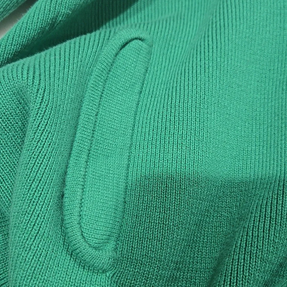 Liz Claiborne green button down knit sweater, jacket 88% cotton, pockets…